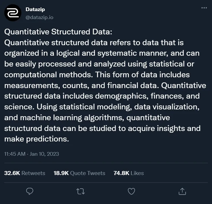 Quantitative structured data