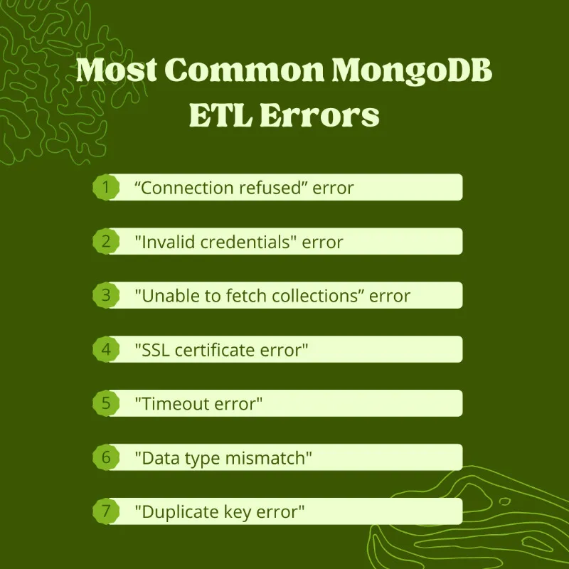 Most Common MongoDB ETL Errors