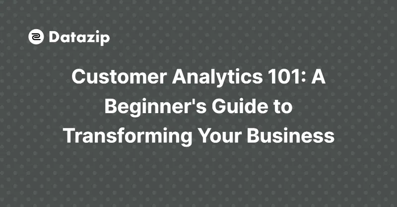 Customer Analytics 101 - A Beginner's Guide to Transforming Your Business cover image